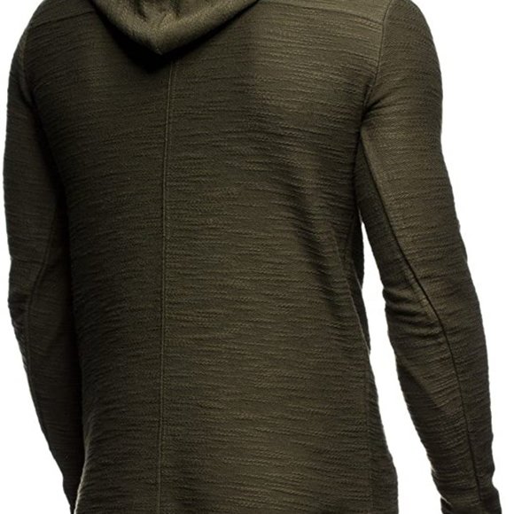 COPY - LEIF NELSON Men's Large Oversized Slim Fit Hoodie Khaki LN6300 - Picture 2 of 6